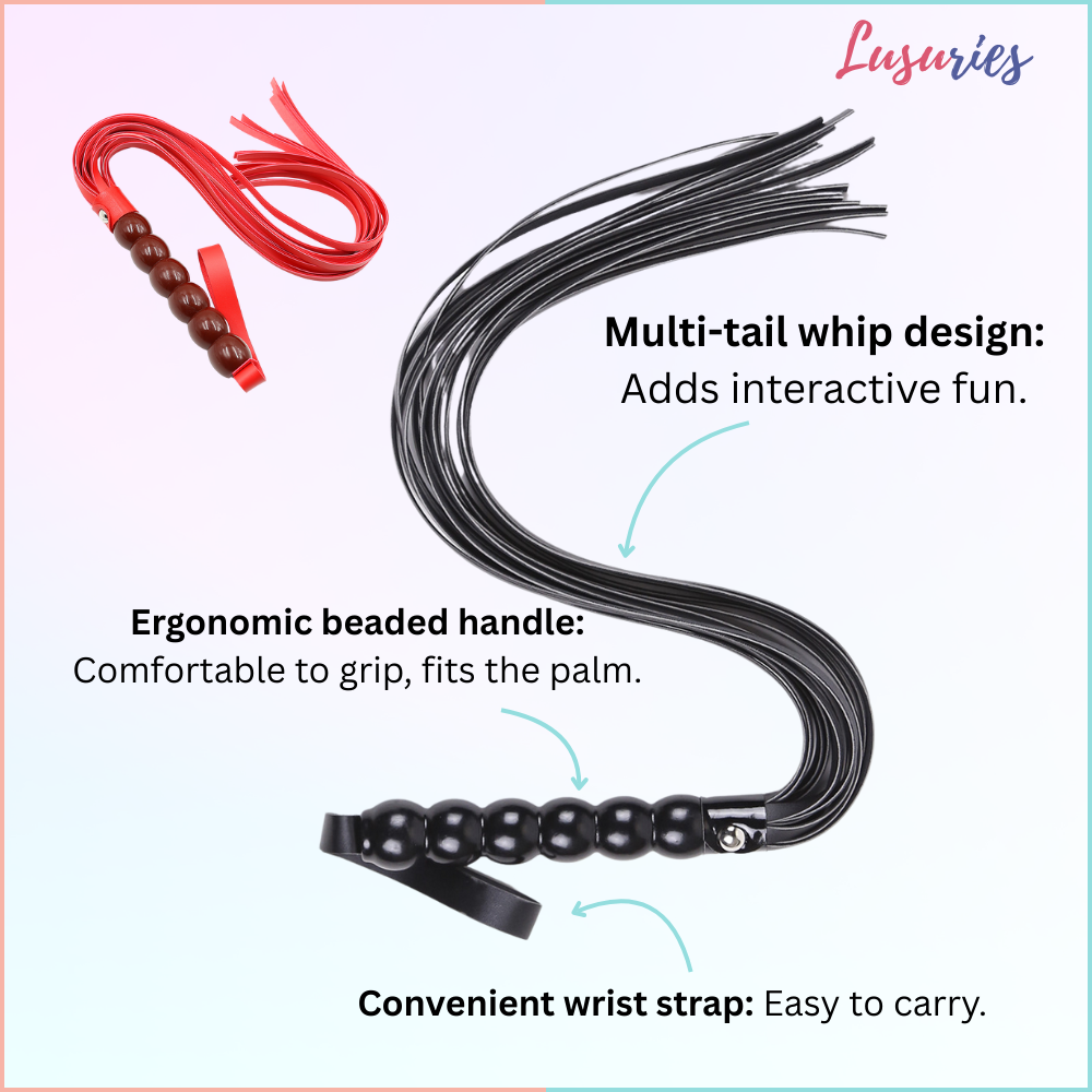 LUSURIES - Whip Flogger - Whip with Gourd Handle Adult Sex Toy Fetish BDSM