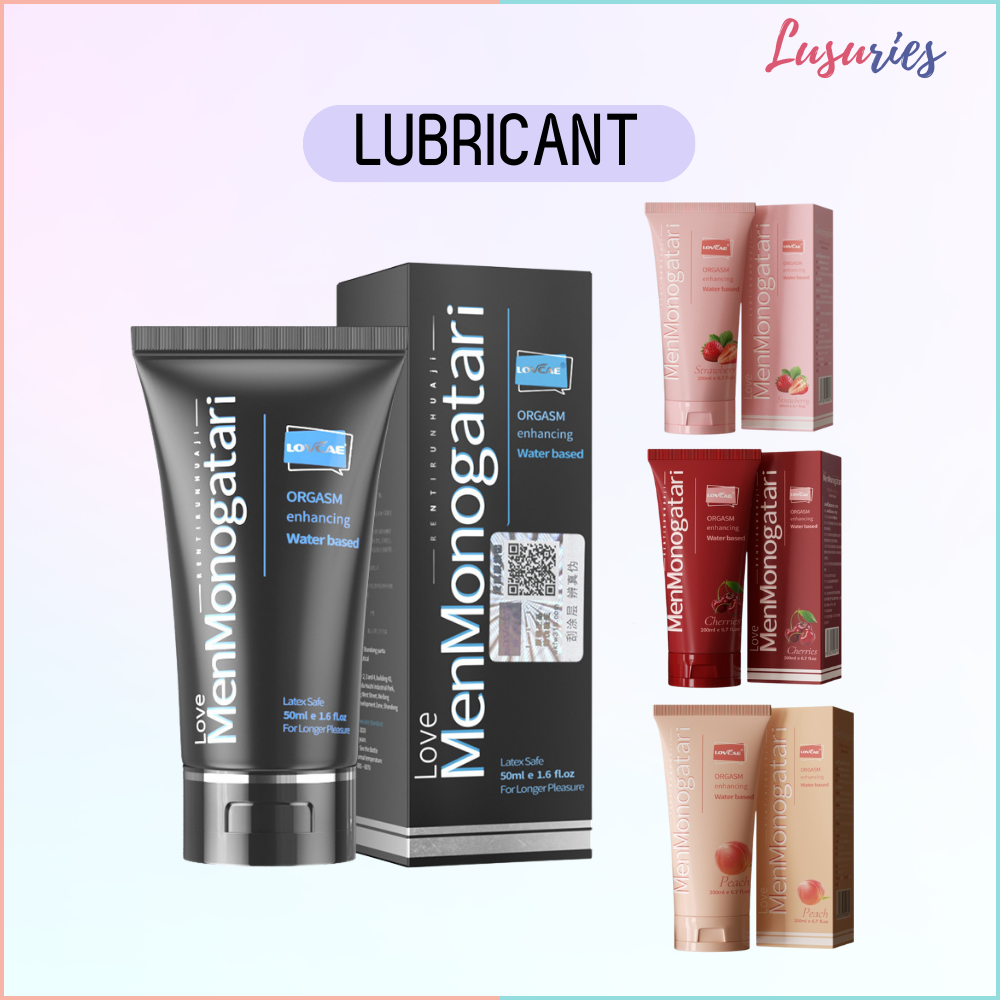 LUSURIES - MenMonogatari Smooth Personal Body Lubricant - Sex Lubricant Water Based - Cherry , Peach , Strawberry - 200ml
