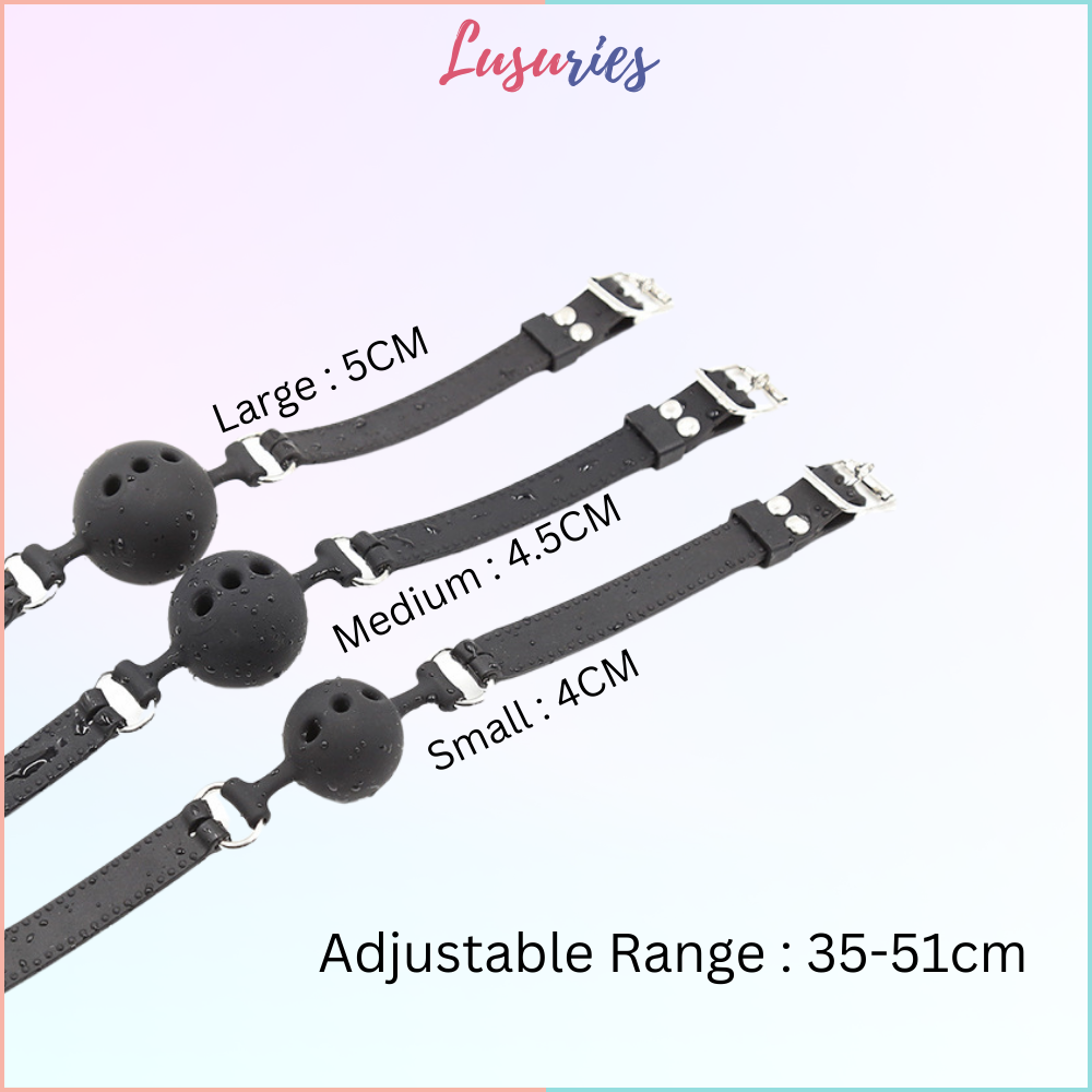 LUSURIES - Adult Sex Toy - BDSM Mouth Gag - Restraint Full Silicone European Style Ball Gag Adult Pleasure
