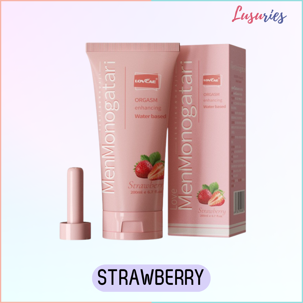 LUSURIES - MenMonogatari Smooth Personal Body Lubricant - Sex Lubricant Water Based - Cherry , Peach , Strawberry - 200ml