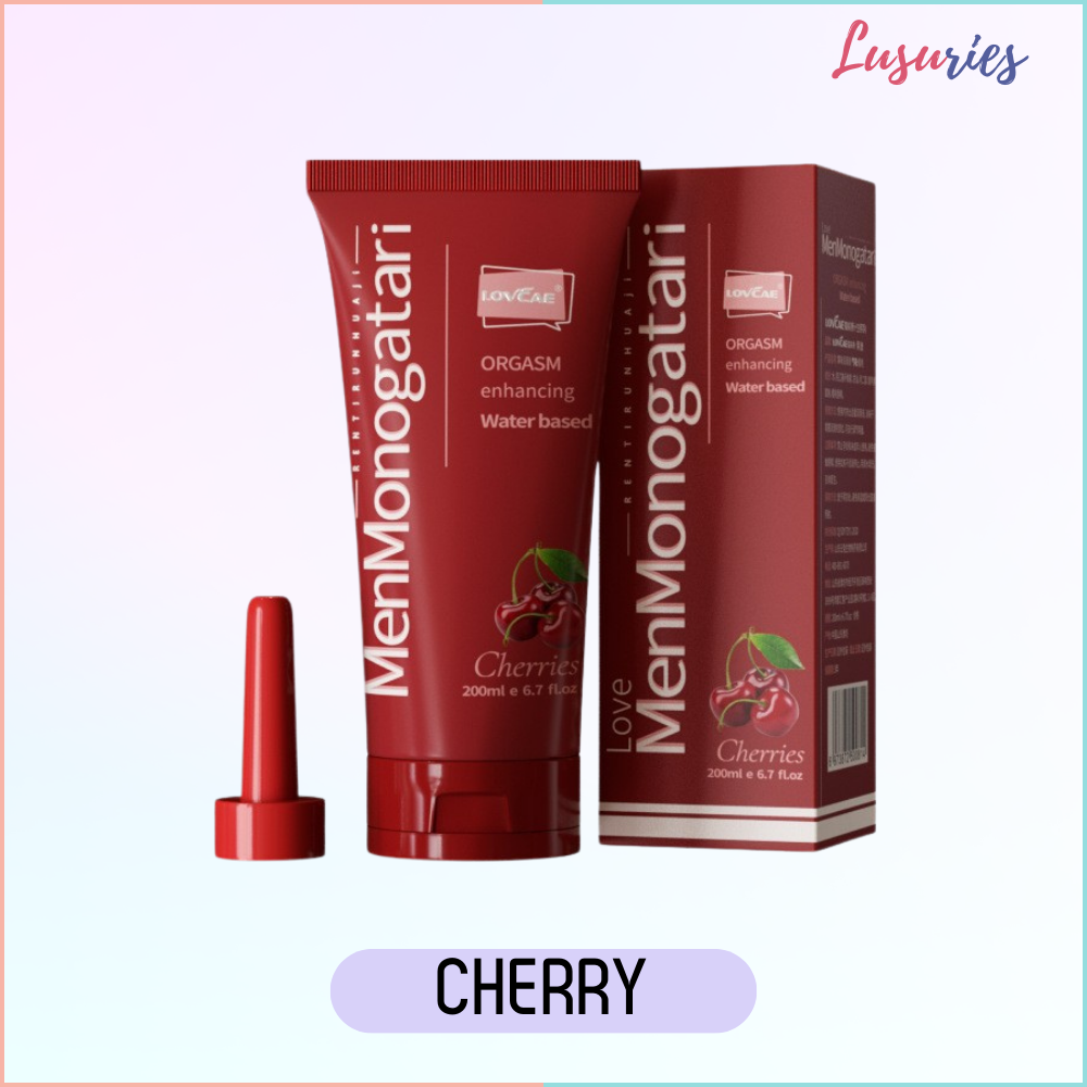 LUSURIES - MenMonogatari Smooth Personal Body Lubricant - Sex Lubricant Water Based - Cherry , Peach , Strawberry - 200ml