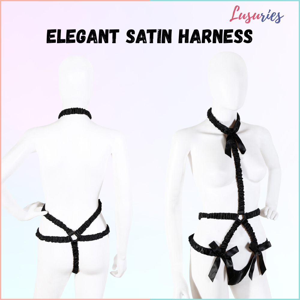 LUSURIES - Lingerie - Elastic Ribbon Restraint Lingerie – Three-Point One-Piece Bondage Outfit – Erotic Passion Rope Harness