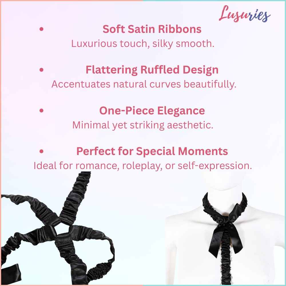 LUSURIES - Lingerie - Elastic Ribbon Restraint Lingerie – Three-Point One-Piece Bondage Outfit – Erotic Passion Rope Harness