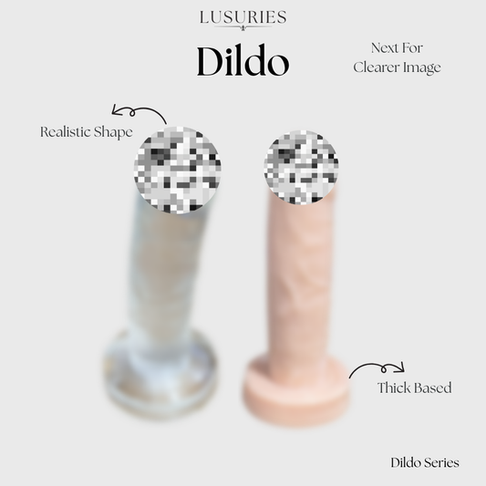 LUSURIES | Dildo Series | Flexible Realistic Dildo with Thick Suction Base (Clear / Skin) - 12cm / 4.72"