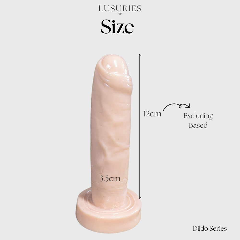 LUSURIES | Dildo Series | Flexible Realistic Dildo with Thick Suction Base (Clear / Skin) - 12cm / 4.72"
