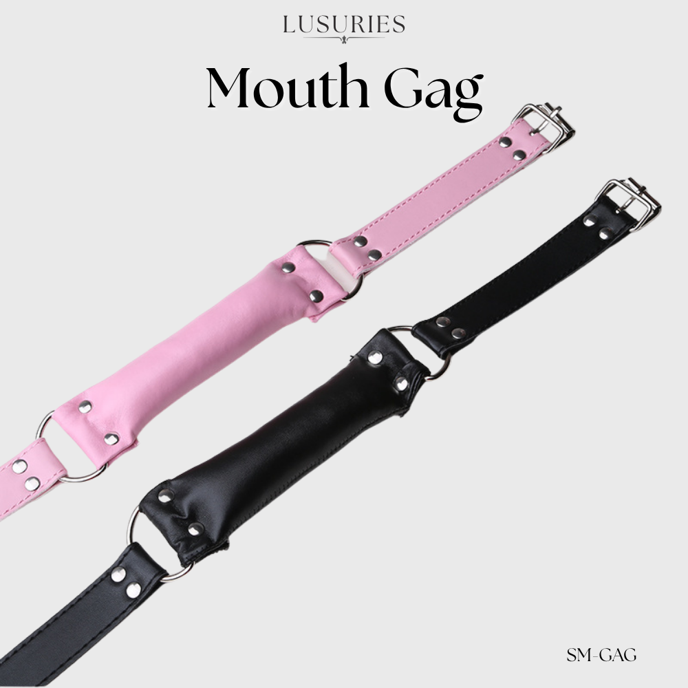 LUSURIES | Mouth Gag | Adjustable Soft Cushion Mouth Gag - Pink / Black - BDSM Role Play