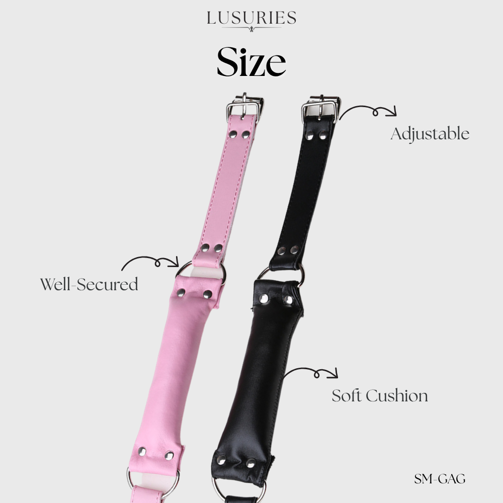 LUSURIES | Mouth Gag | Adjustable Soft Cushion Mouth Gag - Pink / Black - BDSM Role Play