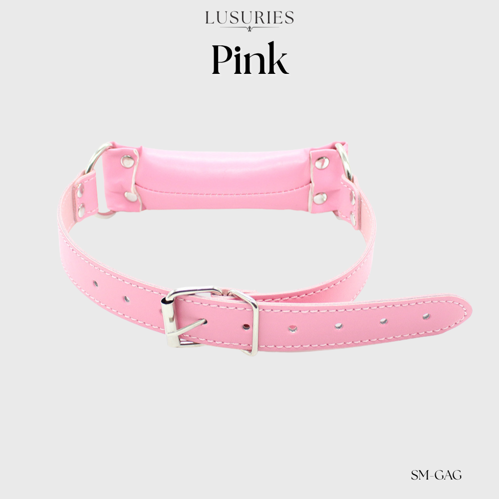 LUSURIES | Mouth Gag | Adjustable Soft Cushion Mouth Gag - Pink / Black - BDSM Role Play