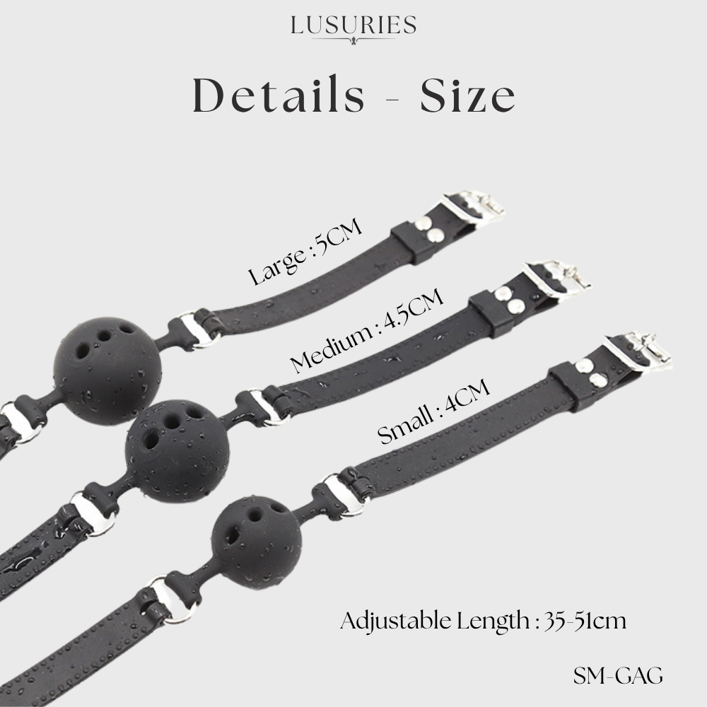 LUSURIES | Mouth Gag | Adult Sex Toy - BDSM Fetish - Restraint Full Silicone SM Style Ball Gag Adult Pleasure