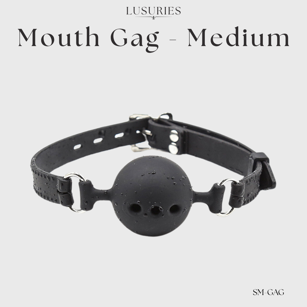 LUSURIES | Mouth Gag | Adult Sex Toy - BDSM Fetish - Restraint Full Silicone SM Style Ball Gag Adult Pleasure