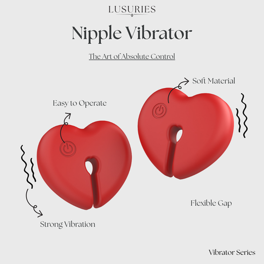 LUSURIES | Vibrator Series | Heart Clamps & Nipple Vibrator - 12 Vibration Modes with USB Magnetic Charging