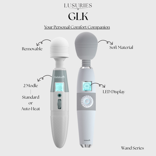 LUXURIES Wand Series | GLK Multi-Speed Rechargeable Wand Massager Vibrator | Ultra-Quiet Waterproof Silicone Sensual Toy for Body Relief