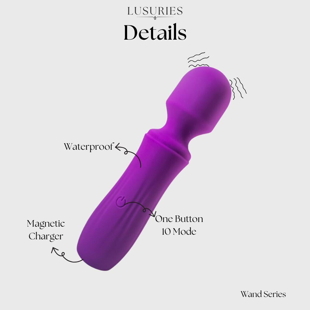 LUSURIES | Wand Series | AV Magic Wand Massager - 10 Frequency Powerful Vibration Waterproof Silicone Adult Sex Toy for Women & Couples G-Spot Clitoral Stimulatio