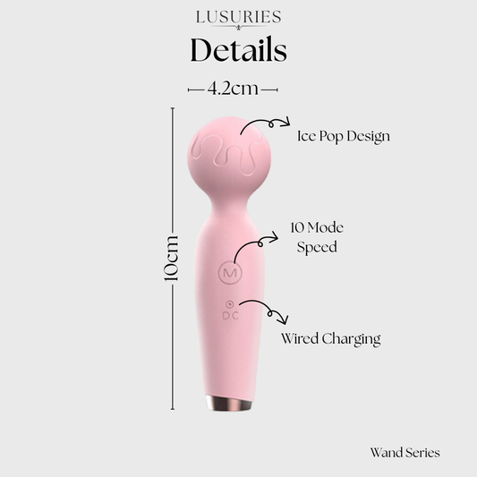 LUSURIES | Wand Series | AV Vibrator Ice Cream Pop Design - USB Charged - Assorted Color